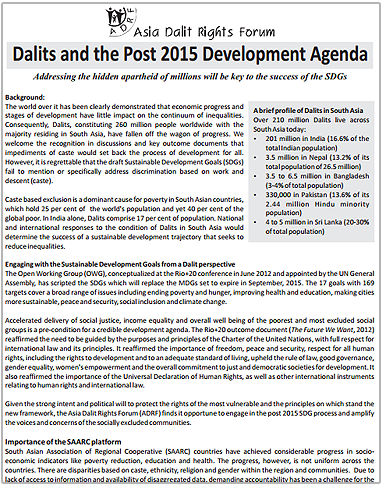 Dalit Agenda in Post 2015 SDGs-Eng